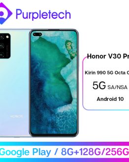 Honor V30 Pro Smartphone Google Play Kirin990 5G 7nm Octa core 128GB 256GB 16Core GPU 40mp Triple Cam 40W SuperCharge Android10