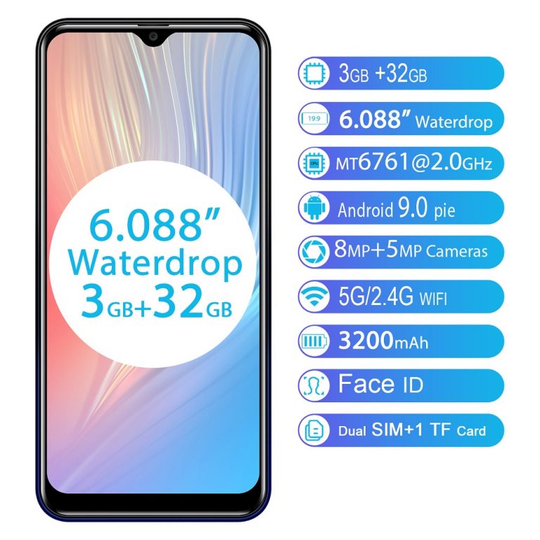 OUKITEL C15 Pro 3+32 4G Smartphone 6.088-inch MT6761 Quad-core 8MP+2MP
