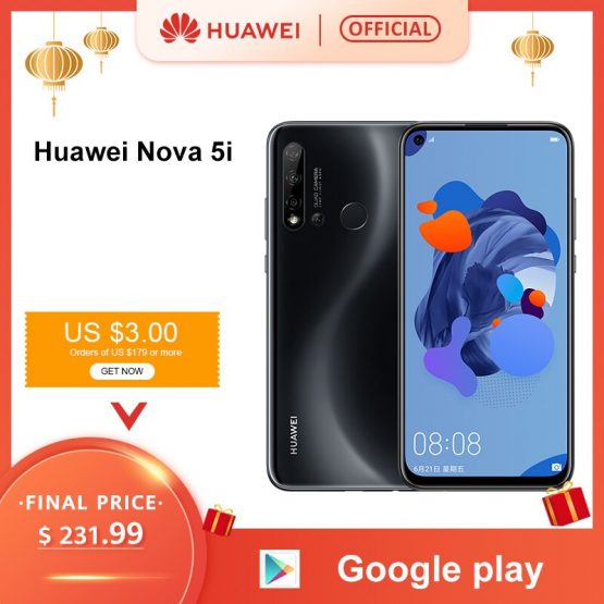 Original Huawei Nova 5i 6GB 8GB 128GB Smartphone 24MP Cameras 24MP Front Camera 6.4'' Full Screen Kirin 710F Android 9