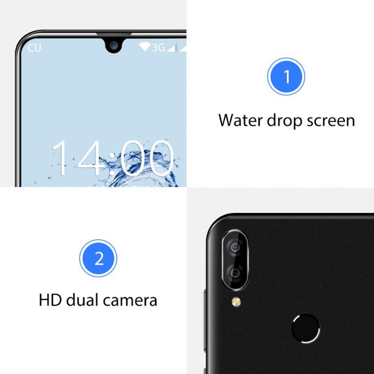 OUKITEL C16 Smartphone 5.71" HD 19:9 WaterDrop Screen Android 9.0 Fingerprint