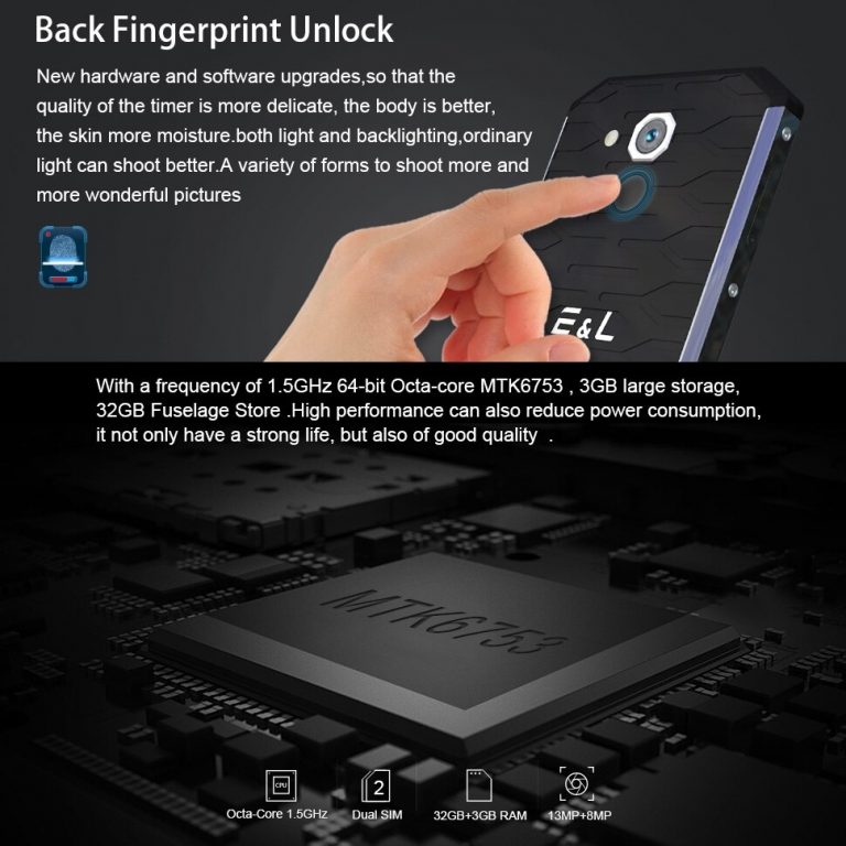KXD E&L S50 IP68 Rugged Phone Android 6.0 Octa Core 3GB RAM