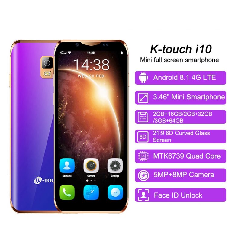 Support Google Play 3.46" small mini mobile phone android 8.1 MTK6739 Quad Core 4G smartphone 2GB RAM 16GB 64GB ROM K-Touch i10 1 K-Touch i10 Small Mini Mobile Phone - 3.46" Android 8.1, 2GB RAM, 16GB ROM, 8MP Camera, 4G Smartphone