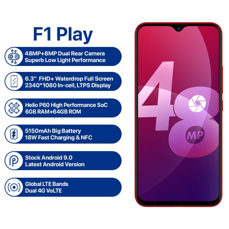UMIDIGI F1 Play Android 9.0 48MP Super Cameras 5150mAh 6GB RAM 64GB