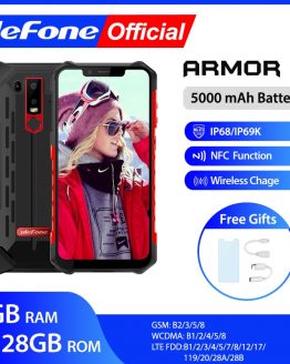 Ulefone Armor 6 IP68 Waterproof Mobile Phone Android 8.1 Helio P60 Octa Core 6GB 128GB Face ID NFC IP69K Rugged Smartphone