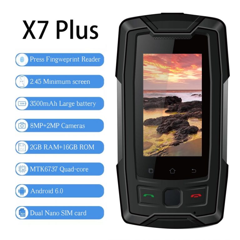 SERVO X7 Plus 2.45" mini Smartphone 4G IP68 Waterproof RAM 2GB ROM 16GB