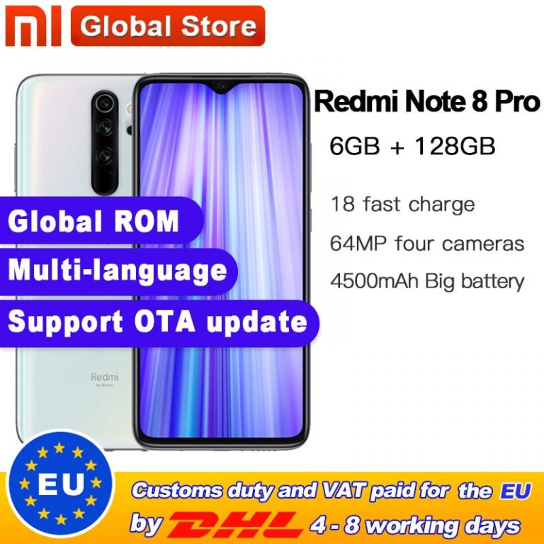 Global ROM original Xiaomi Redmi Note 8 pro 6GB 128GB MTK Helio
