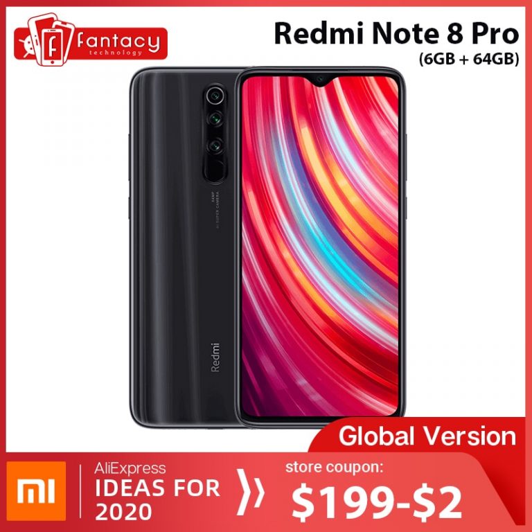 Global Version Xiaomi Redmi Note 8 Pro 6GB RAM 64GB ROM 64MP Quad Cameras MTK Helio G90T Smartphone 4500mAh 18W QC 3.0 UFS 2.1