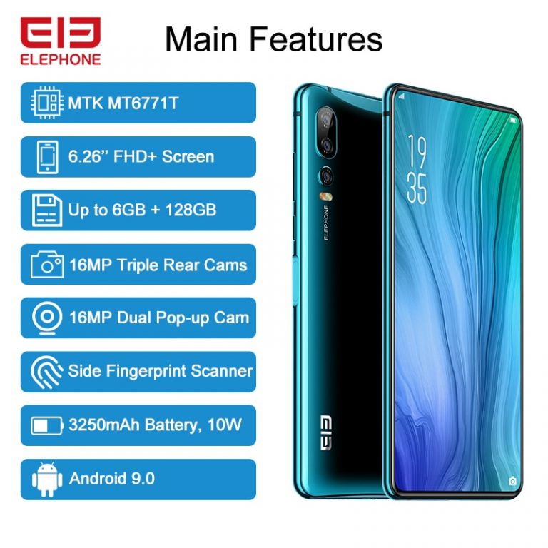 ELEPHONE U2 Octa Core 4GB 64GB Mobile Phone 16MP Pop-Up Dual Cam