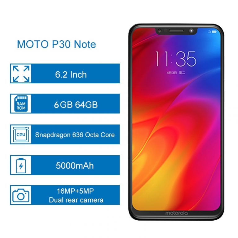 Global ROM Moto P30 Note One power XT1942-1 6GB 64GB Smartphone 6.2'' Snapdragon 636 Octa Core 16MP+5M Metal cellphone 5000mAh 2 Global ROM Moto P30 Note One power 6GB 64GB Smartphone 6.2'' Snapdragon