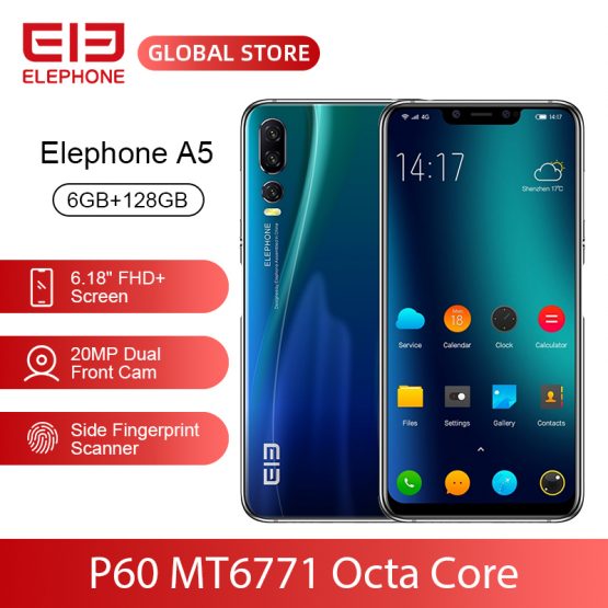 ELEPHONE A5 P60 MT6771 Octa Core Smartphone 6GB 128GB 6.18 Inch FHD+ U-Notch Screen 20MP Front Cam 4000mAh 4G Android 8.1 Mobile