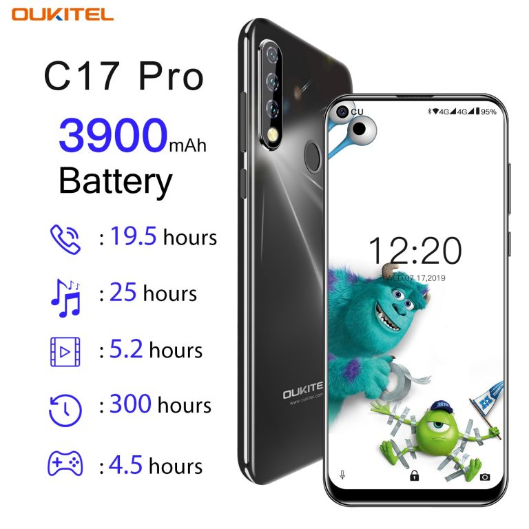 OUKITEL C17 Pro 6.35'' Android 9.0 4GB 64GB Smartphone 19:9 CPU Fingerprint