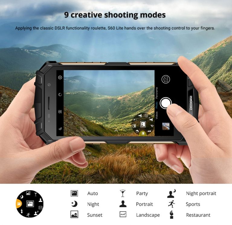 DOOGEE S60 Lite IP68 Rugged Wireless Charge 4GB 32GB 5580mAh 12V2A