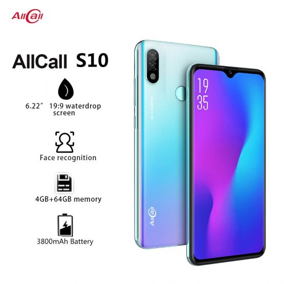 Global Version Allcall S10 Smartphone Helio P23 4GB+64GB Octa core 16MP Dual-camera 6.22" Waterdrop Screen 4G LTE Mobile Phone