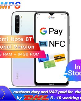 Global Version Xiaomi Redmi Note 8T NFC 4GB 64GB Snapdragon 665 Octa Core Smartphone 6.3” 48MP Quad Rear Camera 18W