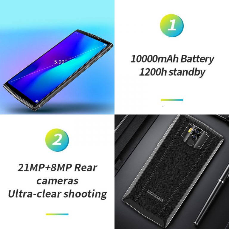 DOOGEE N100 NFC 10000mAh Android 9.0 Mobile Phone 4GB + 64GB 5.99'' FHD+ Display Helio P23 MT6763 Octa Core 21MP 4G Smartphone 2 DOOGEE N100 NFC 10000mAh Android 9.0 Mobile Phone 4GB + 64GB 5.99''
