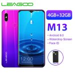LEAGOO M13 Mobile Phone Android 9.0 6.1'' HD IPS Waterdrop Screen 4GB 32GB MT6761 3000mAh 8MP Dual Camera Face ID 4G Smartphone