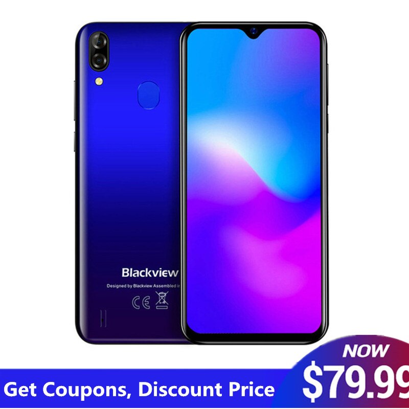 Original Blackview A60 Pro Smartphone 3GB+16GB MT6761V Cellphone Android 9.0 Waterdrop Screen 4080mAh Face ID 4G Mobile Phone