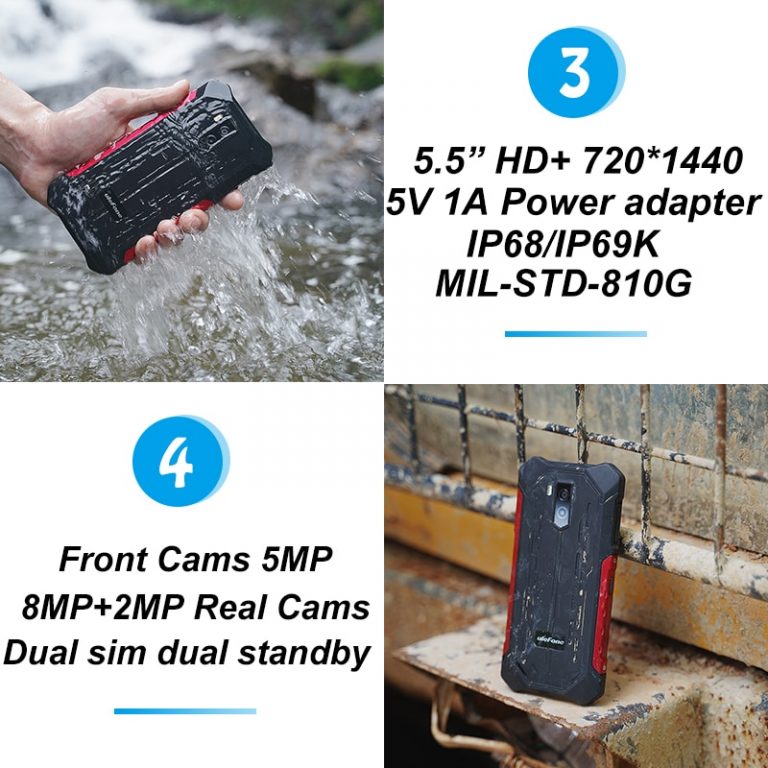 Ulefone Armor X3 Rugged phones Android 9.0 IP68/IP69K Waterproof 2GB 32GB