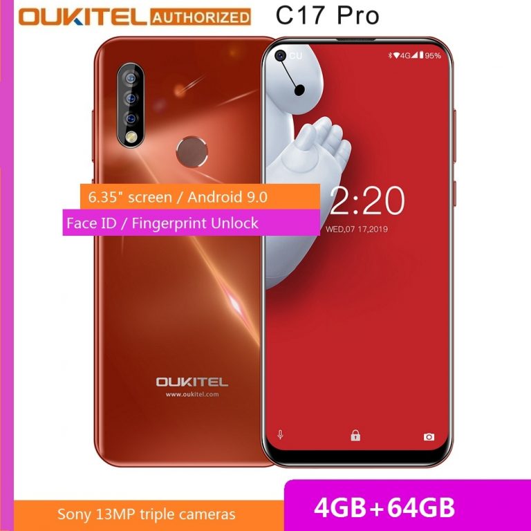 OUKITEL New 4G Smartphone C17 Pro 6.35" 19:9 Android 9.0 Octa Core