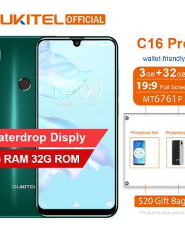 OUKITEL C16 Pro Smartphone 3GB 32GB MTK6761P Quad Core 5.71" Waterdrop Screen 19:9 Face ID Fingerprint LTE 2600mAh Mobile Phone