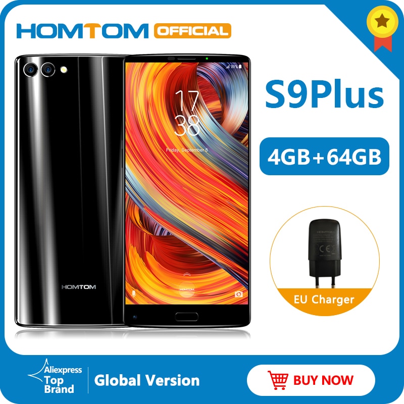 Global version HOMTOM S9 Plus 18:9 HD+ 5.99" Tri-bezelless Full Display Cell phone MTK6750T Octa Core 4G+64GB 4G LTE Smartphone