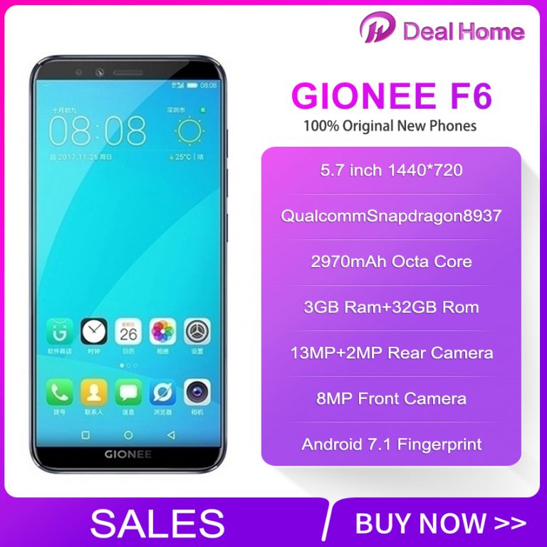 Gionee F6 – Sleek 5.7" Octa-Core Smartphone with Dual Cameras and Fingerprint Security