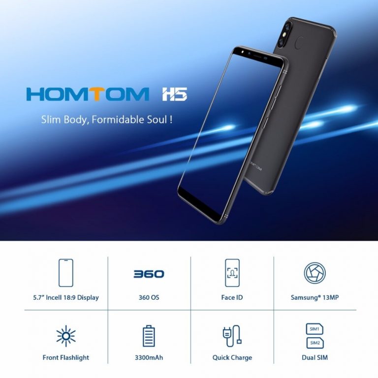 HOMTOM H5 Android 8.1 3GB+32GB 5.7 inch incell Screen Mobile Phone