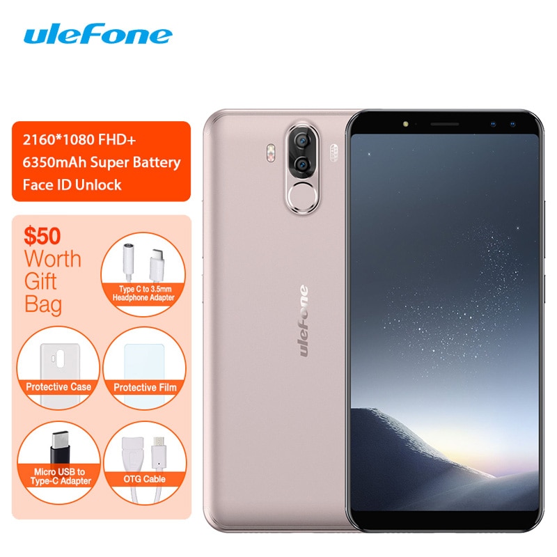 Ulefone Power 3S 4G LTE Mobile Phone Android 7.1 MTK6763 Octa Core Face ID Fingerprint Smartphone 6 Inch 4GB+64GB 6350mAh 16MP