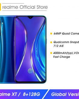 realme XT 8 RAM 128GB ROM NFC Mobile Phone Snapdragon 712 AIE 64MP Quad Camera Cellphone VOOC 20W Fast Charge 4000mAh Smartphone