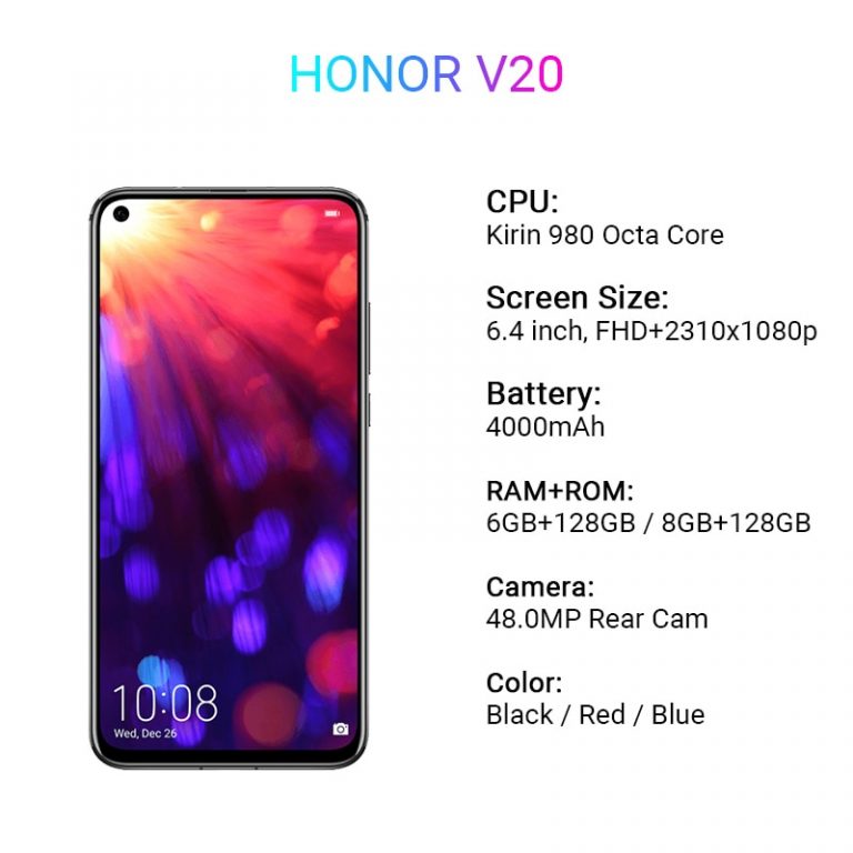 Honor V20 View 20 Smartphone Google Play Android 9.0 kirin 980 Octa Core