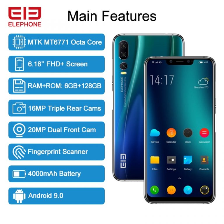 ELEPHONE A5 P60  Octa Core Smartphone 6GB 128GB 6.18 Inch