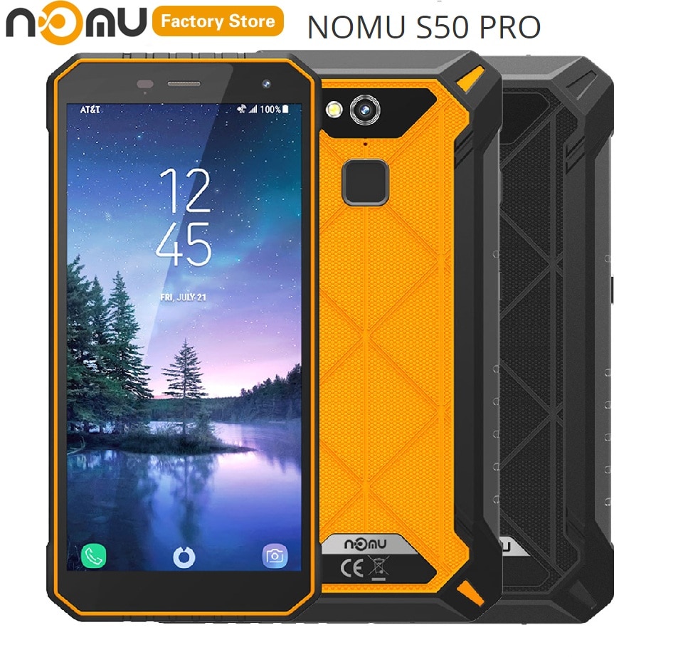 IP68 Waterproof NOMU S50 PRO 4G Smartphone 5.72'' Android 8.1 MTK6763 Octa-core 1.5GHz 4GB 64GB 16.0MP 5000mAh Type-C Cellphones