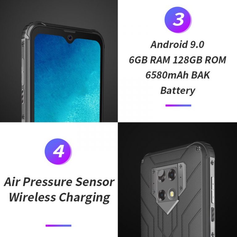 Blackview NFC 6GB RAM 128GB ROM 6580mAh Android 9.0 shockproof