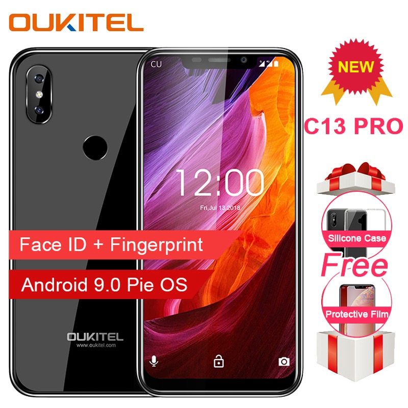 OUKITEL C13 Pro 5G/2.4G WIFI Android 9.0 6.18" 19:9 MT6739 Quad Core 2GB 16GB Fingerprint 4G LTE Smartphone Face ID Mobile Phone