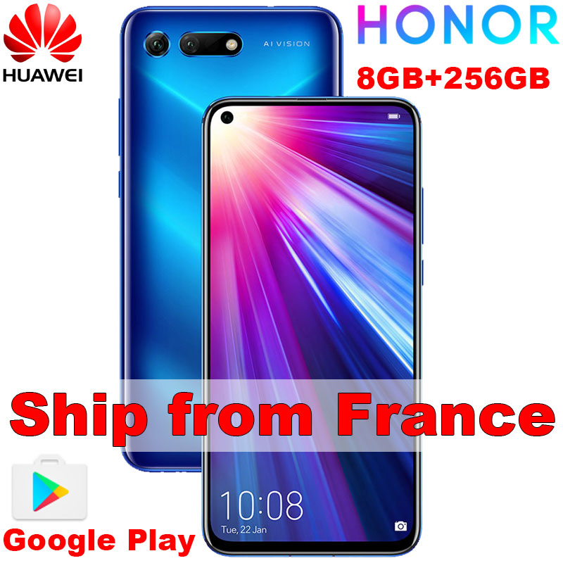 Original Honor V20 View 20 Smartphone Global version PCT L29 8GB 256GB Android9 6.4 inch 4000mAh CellPhone Kirin 980 Google Play