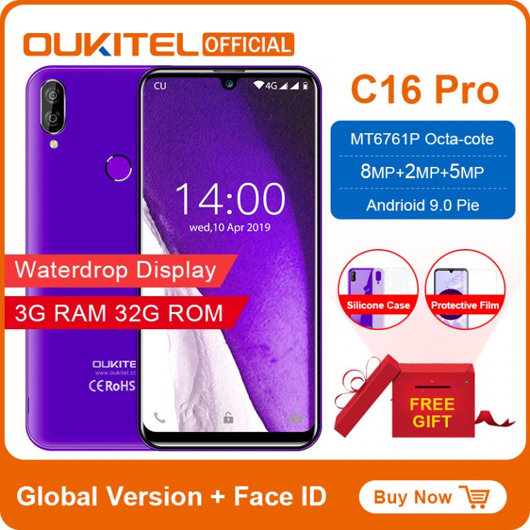 OUKITEL C16 Pro Smartphone 3GB 32GB Quad Core 5.71" Waterdrop