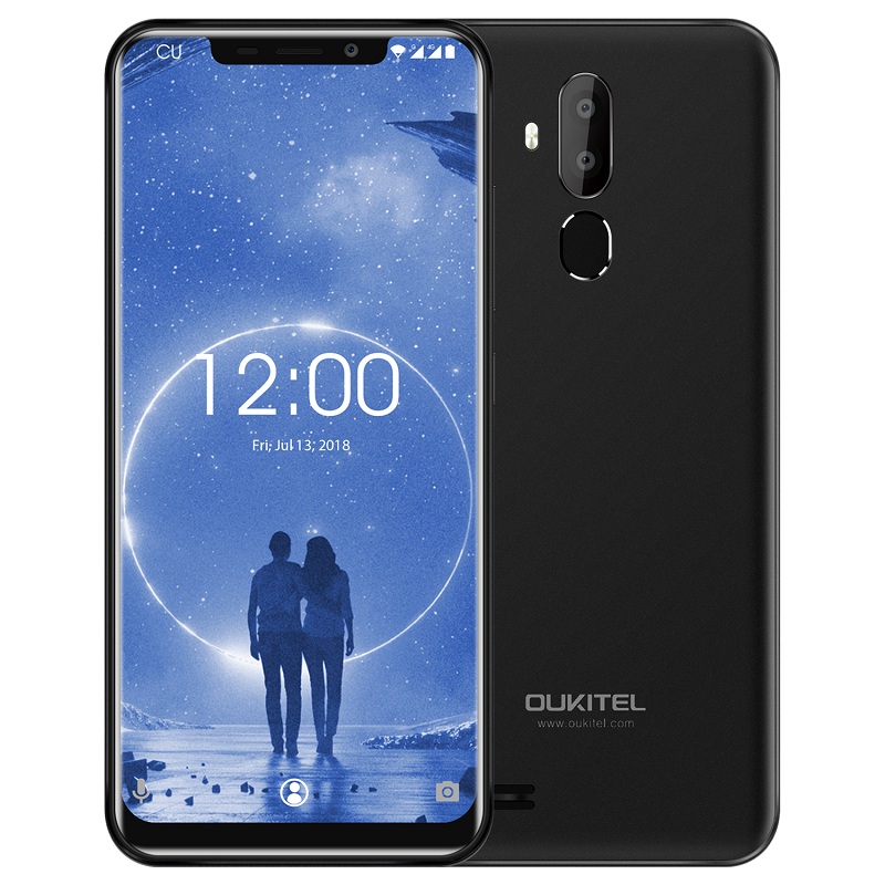 OUKITEL C12 3G Mobile Phone 6.18 inch Android 8.1 MT6580 Quad Core 1.3GHz 2GB+16GB 8MP+2.0MP Camera Fingerprint Smartphone