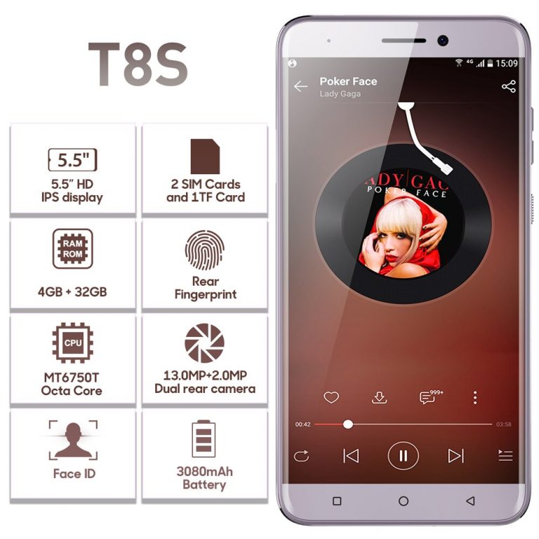 LEAGOO T8s 5.5'' FHD Incell screen Mobile Phone Android 8.1 Octa Core