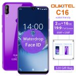 OUKITEL C16 Smartphone – Sleek Waterdrop Screen with Fingerprint and Face ID