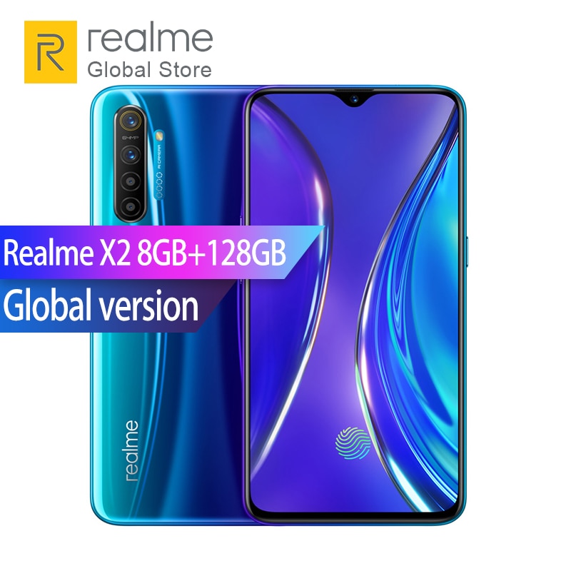 Global version Realme X2 8GB RAM 128GB ROM Snapdragon 730G Octa Core 64MP Rear Camera 4000mAh 6.4'' Full Screen SmartPhone