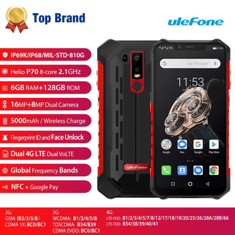 Upgrade Ulefone Armor 6S IP68 NFC Rugged Mobile Phone Helio P70 Otca-core Android 9.0 6GB 128GB wireless charge Smartphone 1 Upgrade Ulefone Armor 6S IP68 NFC Rugged Mobile Phone Helio P70 Otca-core