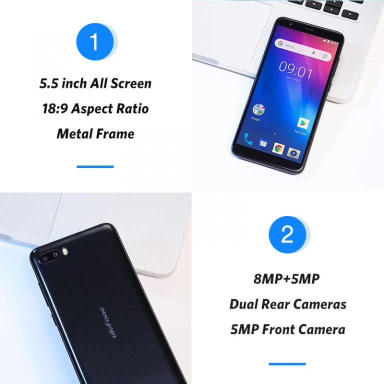 Ulefone S1 Mobile Phone Android 8.1 5.5 inch 18:9 MTK6580 Quad Core 1GB RAM 8GB ROM 8MP+5MP Rear Dual Camera 3G Smartphone 2 Explore Limitless Possibilities with the Ulefone S1 Android Smartphone: Unleashing the Power of Android 8.1 on a 5.5-inch 18:9 Display