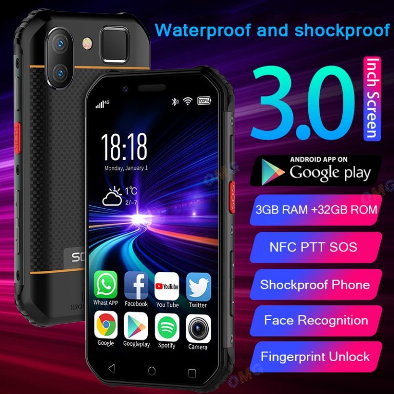 Small mini shockproof mobile phone NFC SOS Walkie talkie 3GB + 32GB 4G Rugged smartphone android fingerprint Face ID cellphone 2 Mini Rugged Shockproof Android Smartphone β SOYES 3GB+32GB 4G with NFC, Walkie Talkie & Face ID