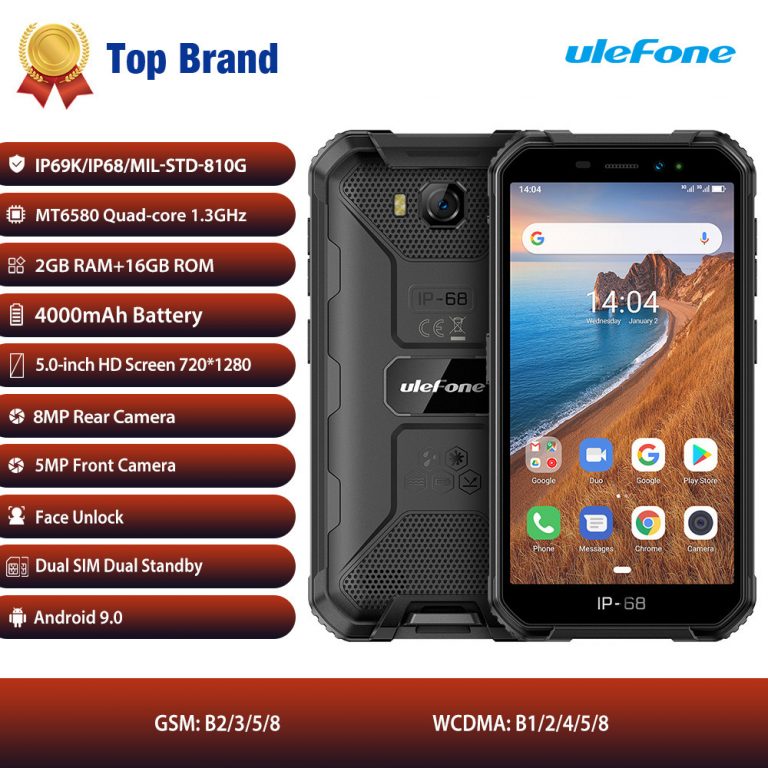 Ulefone Armor X6 IP68 shockproof Rugged Smartphone Android 9.0 Quad-core