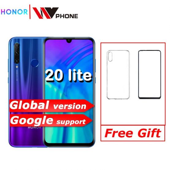 global version honor 20 lite Mobile Phone 6.21 inch Android 9.0 FM Face Fingerprint Unlock Smartphone