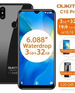 OUKITEL C15 Pro+ 6.088'' 4G Smartphone 3GB 32GB MT6761 Water Drop Screen 2.4G/5G WiFi Mobile Phone C15 Pro + Fingerprint Face ID