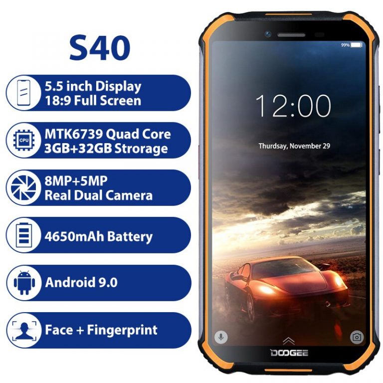 DOOGEE S40 3GB 32GB IP68/IP69K waterproof smartphone Quad Core