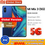 Global Version Xiaomi Mi Mix 3 5G Net 6GB 64GB Smartphone Snapdragon 855 6.39'' 3800mAh 24.0MP Front Camera 5G