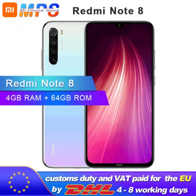 Global ROM Xiaomi Redmi Note 8 64GB 4GB Smartphone Snapdragon 665 Octa Core 6.3” 48MP Rear Camera 4000mAh Support Phone 1 Global ROM Xiaomi Redmi Note 8 64GB 4GB Smartphone Snapdragon Octa Core