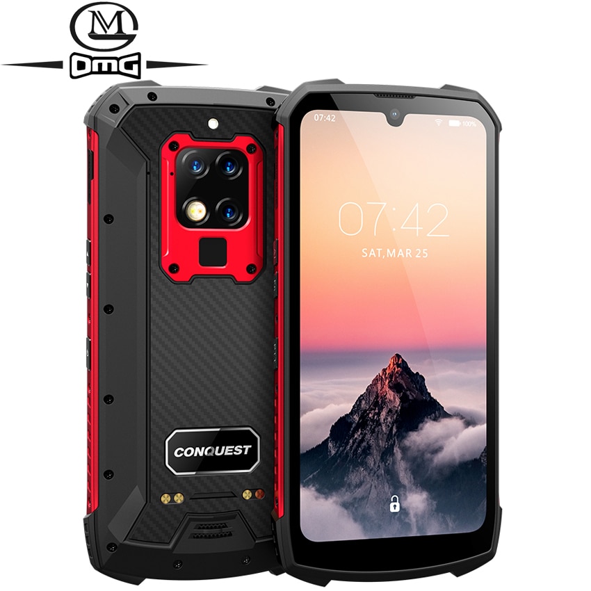 CONQUEST S16 8GB 256GB 48mp shockproof Mobile Phone 6.3" Android 9.0 UV Detection Infrared Remote Control 4G Rugged Smartphone